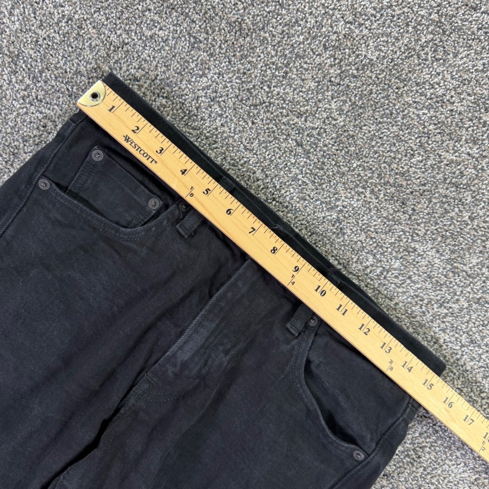 Uniqlo Selvedge Denim Jeans Mens 30 Black Slim Fit Straight Leg Stretch Red Line - Picture 10 of 14